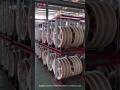 Blocchi puleggia per tesatura conduttore in filo di nylon MC da 822 mm