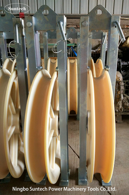660X100mm Ruote di nylon con blocco di stringa di conduttore aereo per linea di trasmissione