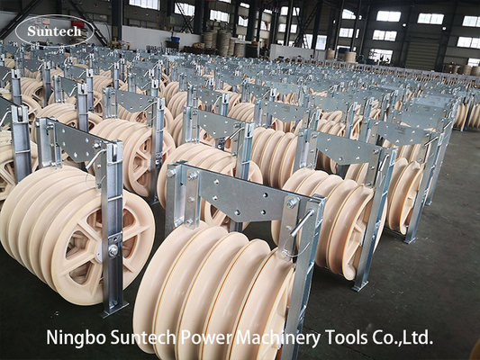 1040mm MC ruote di nylon conduttore stringing pulley blocco con telaio in acciaio galvanizzato
