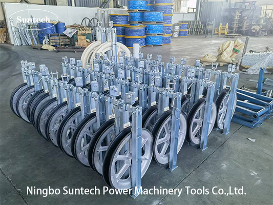 Lavori di costruzione Stringing Power Conductor Cable Pulley Block