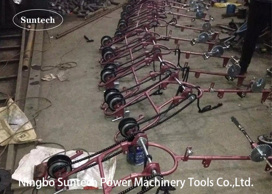 Una linea sopraelevata carrello di quattro conduttori del pacco di ispezione del veicolo di revisione della bicicletta