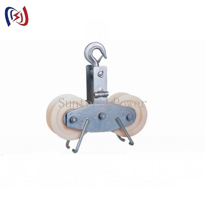 Ruote anteriori e posteriori Tandem Sheave Stringing Block Nylon Sheave Galvanized Frame