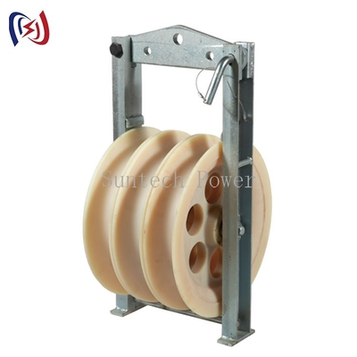 Blocchi di tesatura del conduttore della puleggia per puleggia in nylon 508x100