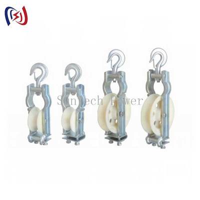 Blocco di tesatura conduttore durevole con dimensioni pulegge 660*560*100mm, durata di un anno e conduttore massimo LGJ1250 per lavori di costruzione