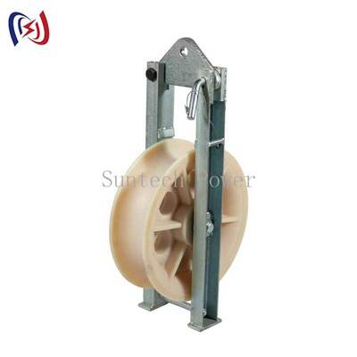 Carrucola professionale a singola puleggia per posa cavi con carico nominale 5-20KN e puleggia in alluminio per posa di conduttori aerei leggeri