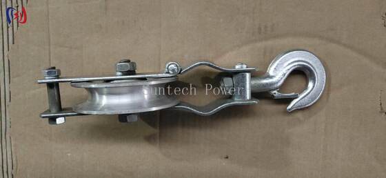 Carrucola professionale a singola puleggia per posa cavi con carico nominale 5-20KN e puleggia in alluminio per posa di conduttori aerei leggeri