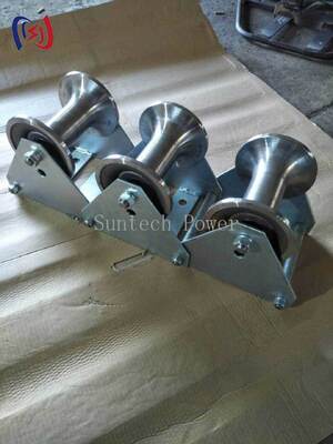 Professionale 10-20KN Cable Pithead Roller a carico nominale con costruzione in polietilene resistente alla corrosione e resistente per la protezione dall'ingresso nel pozzo