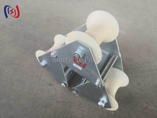 Professionale 10-20KN Cable Pithead Roller a carico nominale con costruzione in polietilene resistente alla corrosione e resistente per la protezione dall'ingresso nel pozzo