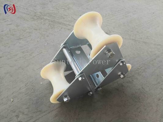 Professionale 10-20KN Cable Pithead Roller a carico nominale con costruzione in polietilene resistente alla corrosione e resistente per la protezione dall'ingresso nel pozzo