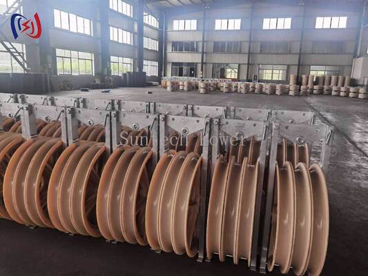 Professional 916 Series Stringing Block with MC Nylon Sheave for Heavy Duty Power Transmission Line Construction Projects 50-150KN Rated Load