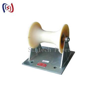 Rullo di terra per cavi professionale con carico nominale 5KN e supporto in alluminio pressofuso per installazione di cavi sotterranei da 150-160mm