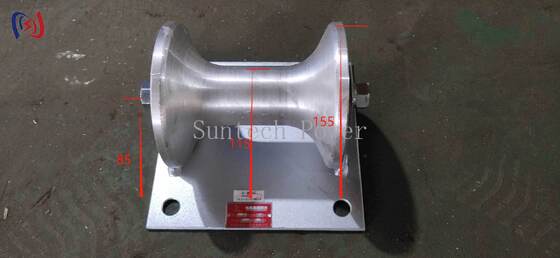 Rullo di terra per cavi professionale con carico nominale 5KN e supporto in alluminio pressofuso per installazione di cavi sotterranei da 150-160mm