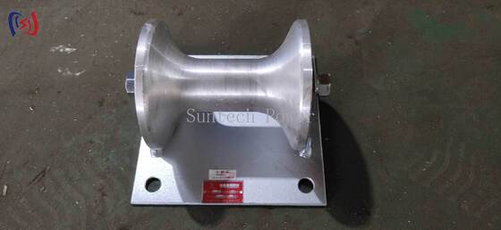 Rullo di terra per cavi professionale con carico nominale 5KN e supporto in alluminio pressofuso per installazione di cavi sotterranei da 150-160mm