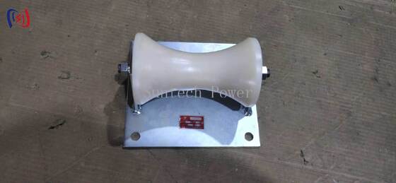 Rullo di terra per cavi professionale con carico nominale 5KN e supporto in alluminio pressofuso per installazione di cavi sotterranei da 150-160mm