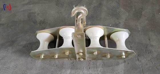 OPGW Stringing Block con carico nominale di 10KN R570 Radius di piegatura per l'installazione di cavi in fibra ottica Quattro fasce combinate