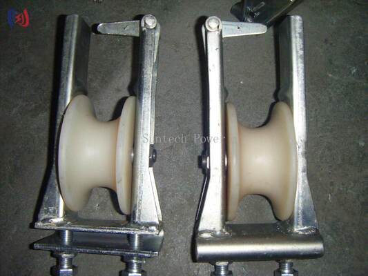 Blocco di stringa a doppia fascia per conduttori da 25 a 400 mm con carico da 5 a 20KN e telaio in acciaio galvanizzato
