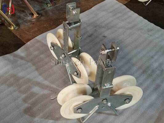 25KN Tandem Sheave Stringing Block per conduttori ACSR di grande sezione LGJ300-500 con design Tandem Sheave