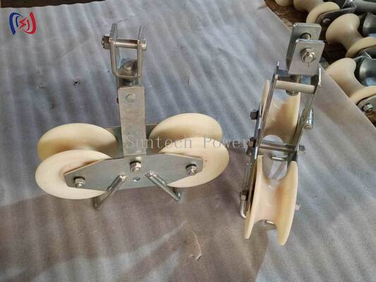 25KN Tandem Sheave Stringing Block per conduttori ACSR di grande sezione LGJ300-500 con design Tandem Sheave