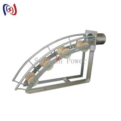 Pulley per cavi multi-sciavo con ruote in nylon MC a raggio di curvatura di 450 mm e posizionamento chiudibile per la protezione di grandi cavi
