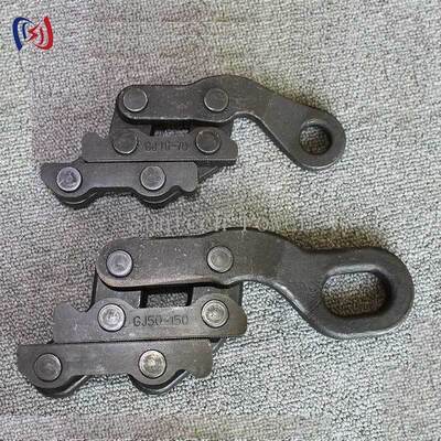 Pinza per cavo di terra parallelo con morsetto a cricchetto, apertura massima 13-26 mm e carico nominale 10-30 KN per presa simultanea a doppio filo