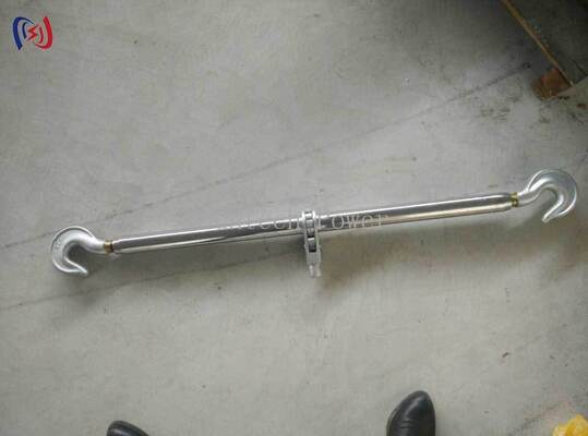 Tirante in acciaio a doppio gancio con carico nominale 5-100KN, finitura zincata a caldo e distanza regolabile 250-600mm per tensionamento linee elettriche