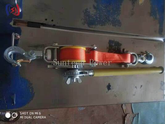 Tenditore isolato con carico nominale 10-20KN, cinghia in tessuto isolato e regolazione senza attrezzi per lavori su linea viva