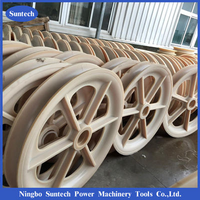 Linea di trasmissione ODM 660x100mm dell'OEM Pulegge di nylon per i blocchetti di tesatura del conduttore
