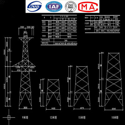 torri elettriche ad alta tensione di 10kv 60kv 132kv 230kv 380kv 400kv