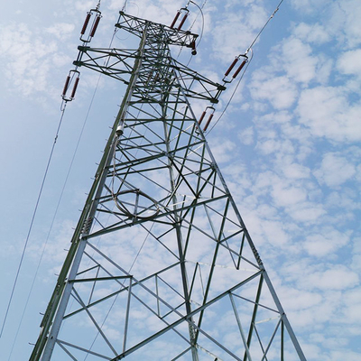 la linea di trasmissione 132kv ha galvanizzato la torre d'acciaio della grata