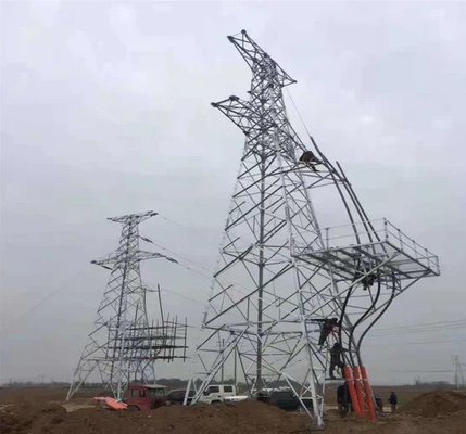 Torre della trasmissione del pilone della grata dell'acciaio di rabbia di 110KV 132KV