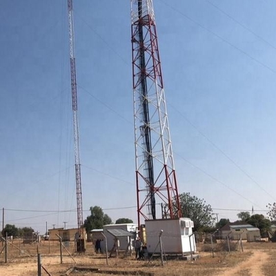 0 - torre galvanizzata d'acciaio dell'albero di 200m Guyed con il parafulmine dei sostegni